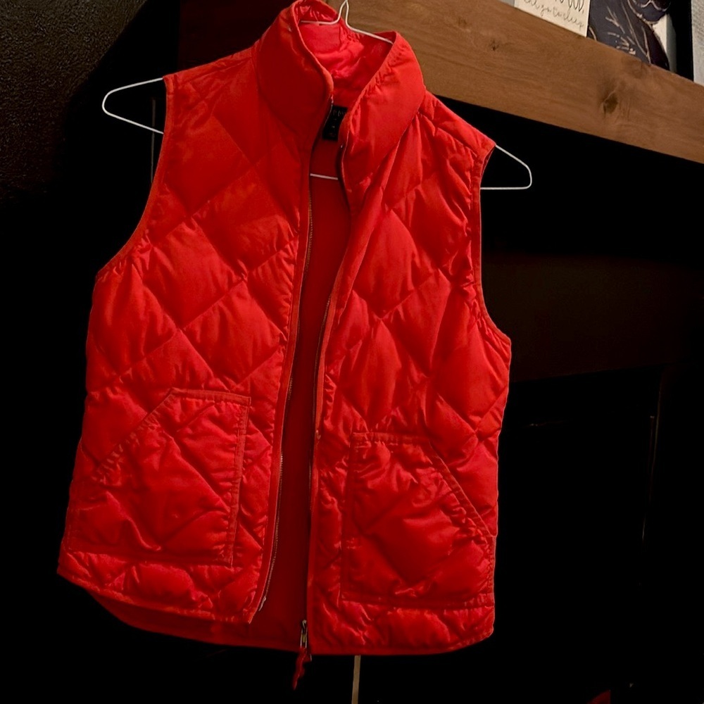 J. Crew Orange Puff Vest - Size XS